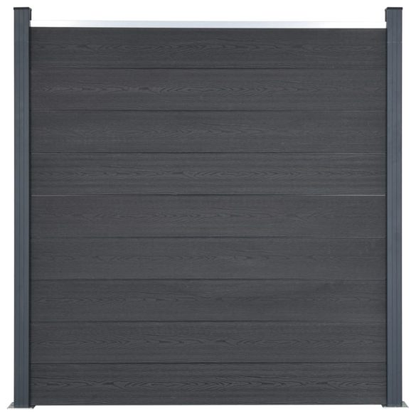 szürke WPC kerítéspanelszett 353 x 186 cm
