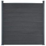 szürke WPC kerítéspanelszett 872 x 186 cm