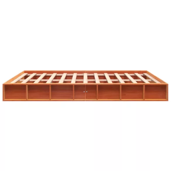 viaszbarna tömör fenyőfa ágy matrac nélkül 200 x 200 cm