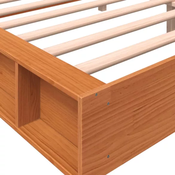 viaszbarna tömör fenyőfa ágy matrac nélkül 200 x 200 cm