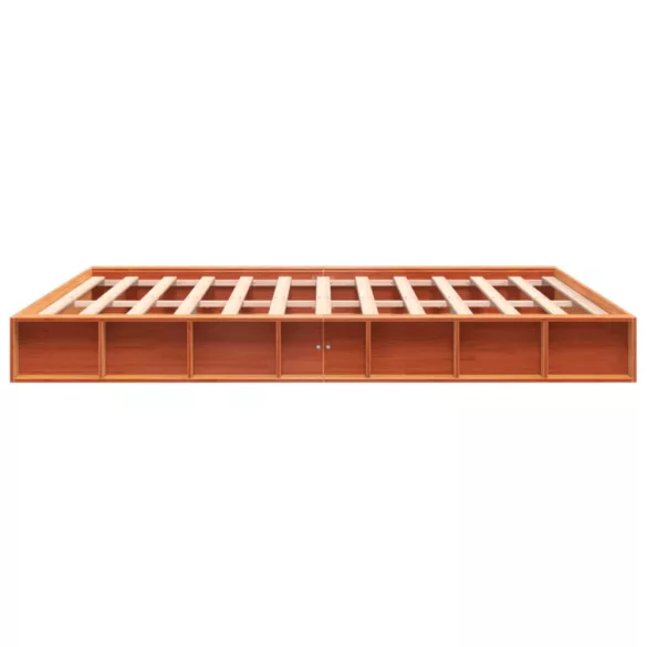 viaszbarna tömör fenyőfa ágy matrac nélkül 180 x 200 cm