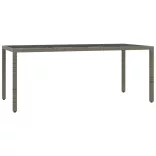 7 részes szürke polyrattan kerti étkezőgarnitúra párnával