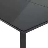 9 részes fekete polyrattan kerti étkezőgarnitúra párnákkal