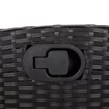 9 részes fekete polyrattan kerti étkezőgarnitúra párnákkal