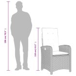 9 részes szürke polyrattan kerti étkezőgarnitúra párnával