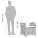 9 részes szürke polyrattan kerti étkezőgarnitúra párnával