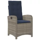 9 részes bézs polyrattan kerti étkezőgarnitúra párnákkal