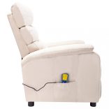 krémszínű szövet masszázsfotel