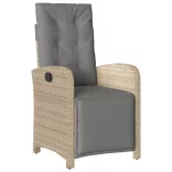 7 részes vegyes bézs polyrattan kerti étkezőgarnitúra párnákkal