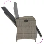 7 részes szürke polyrattan kerti étkezőgarnitúra párnával