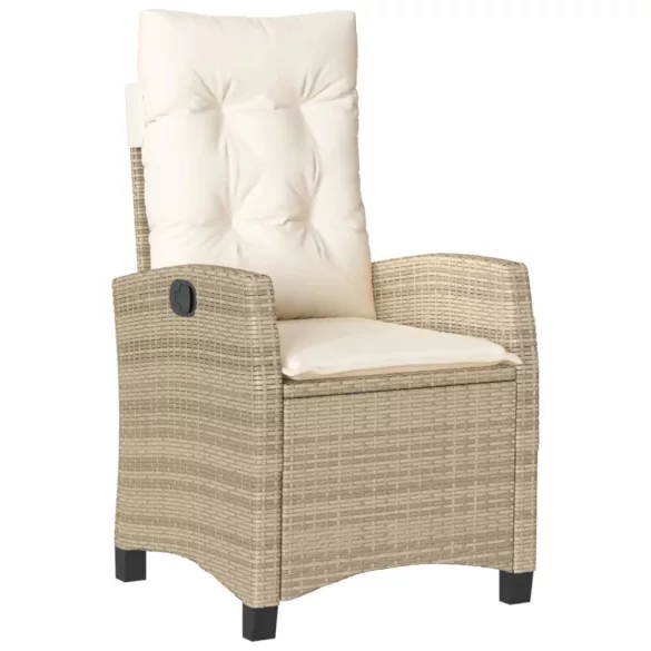 9 részes bézs polyrattan kerti étkezőgarnitúra párnákkal