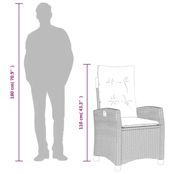 7 részes szürke polyrattan kerti étkezőgarnitúra párnával