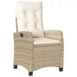 9 részes bézs polyrattan kerti étkezőgarnitúra párnákkal