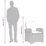 7 részes vegyes bézs polyrattan kerti étkezőgarnitúra párnákkal