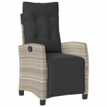 9részes világosszürke polyrattan kerti étkezőgarnitúra párnával