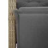 7 részes vegyes bézs polyrattan kerti étkezőgarnitúra párnákkal