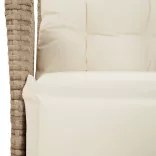 9 részes bézs polyrattan kerti étkezőgarnitúra párnákkal