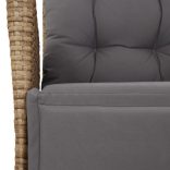 9 részes vegyes bézs polyrattan kerti étkezőgarnitúra párnákkal