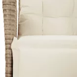 9 részes bézs polyrattan kerti étkezőgarnitúra párnákkal