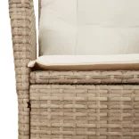 7 részes bézs polyrattan kerti étkezőgarnitúra párnákkal