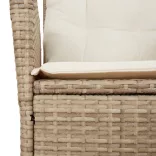 7 részes bézs polyrattan kerti étkezőgarnitúra párnákkal