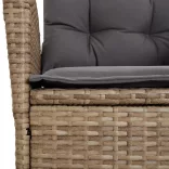 7 részes bézs polyrattan kerti étkezőgarnitúra párnákkal