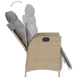 7 részes bézs polyrattan kerti étkezőgarnitúra párnákkal