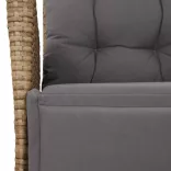 7 részes bézs polyrattan kerti étkezőgarnitúra párnákkal