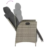 7 részes szürke polyrattan kerti étkezőgarnitúra párnával