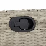 7 részes világosszürke polyrattan kerti étkezőszett párnával