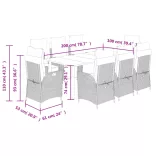 9 részes barna polyrattan kerti étkezőgarnitúra párnákkal