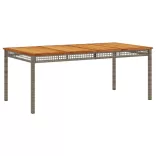 7 részes szürke polyrattan kerti étkezőgarnitúra párnával