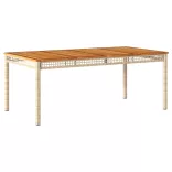 9 részes bézs polyrattan kerti étkezőgarnitúra párnákkal