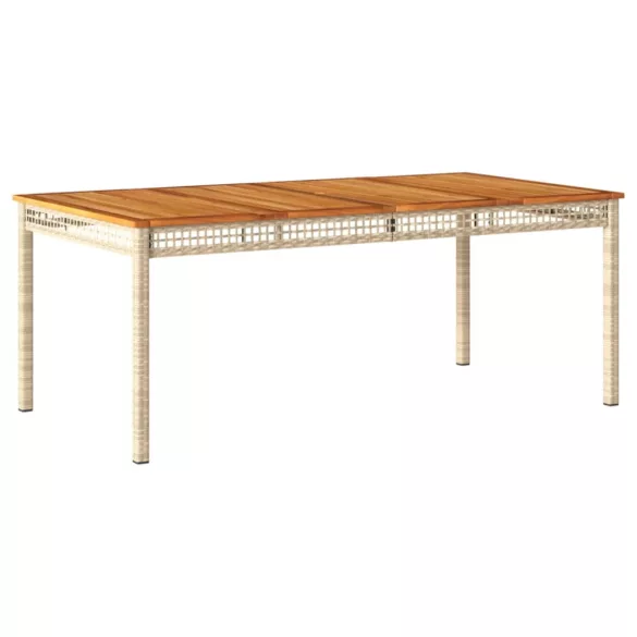 9 részes bézs polyrattan kerti étkezőgarnitúra párnákkal