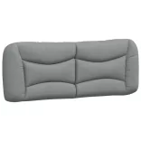 világosszürke szövet ágykeret LED-ekkel matrac nélkül Hvar 140x200 cm