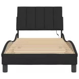 fekete bársony ágykeret LED-ekkel matrac nélkül Hanko 80 x 200 cm