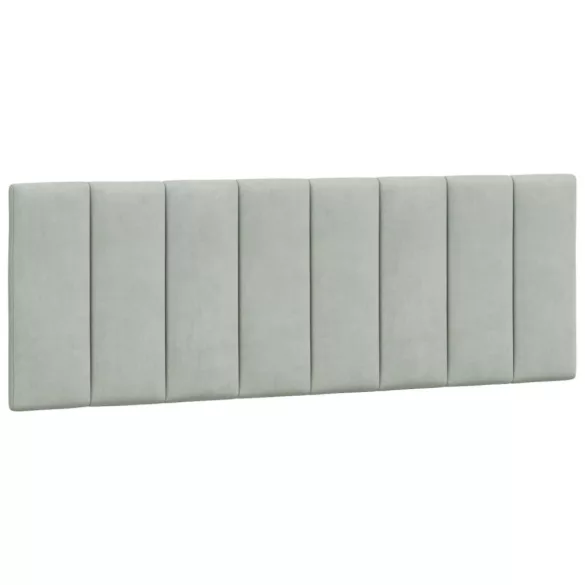 világosszürke bársony ágykeret LED-ekkel matrac nélkül Hanko 120 x 200 cm