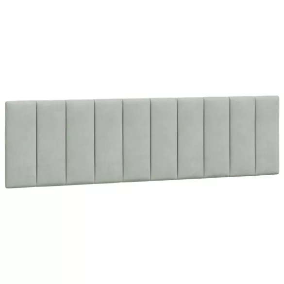 világosszürke bársony ágykeret LED-ekkel matrac nélkül Hanko 180 x 200 cm