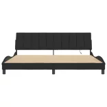 fekete bársony ágykeret LED-ekkel matrac nélkül Hanko 200 x 200 cm