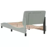 világosszürke bársony ágykeret LED-ekkel matrac nélkül 90 x 200 cm