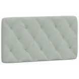 világosszürke bársony ágykeret LED-ekkel matrac nélkül 100 x 200 cm