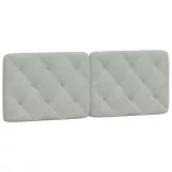 világosszürke bársony ágykeret LED-ekkel matrac nélkül 140 x 200 cm