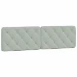 világosszürke bársony ágykeret LED-ekkel matrac nélkül 180 x 200 cm