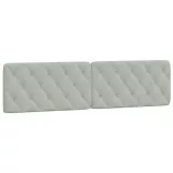 világosszürke bársony ágykeret LED-ekkel matrac nélkül 200 x 200 cm