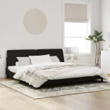 fekete bársony ágykeret LED-ekkel matrac nélkül 200 x 200 cm