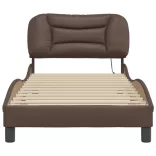 barna ágykeret LED-ekkel matrac nélkül Hvar 90x190 cm