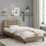 cappuccino színű ágykeret LED-ekkel matrac nélkül Hvar 90 x 200 cm