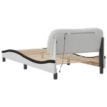 fehér és fekete ágykeret LED-ekkel matrac nélkül Hvar 100 x 200 cm