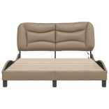 cappuccino színű ágykeret LED-ekkel matrac nélkül Hvar 120 x 200 cm