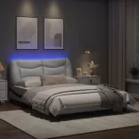 fehér és fekete ágykeret LED-ekkel matrac nélkül Hvar 140 x 190 cm